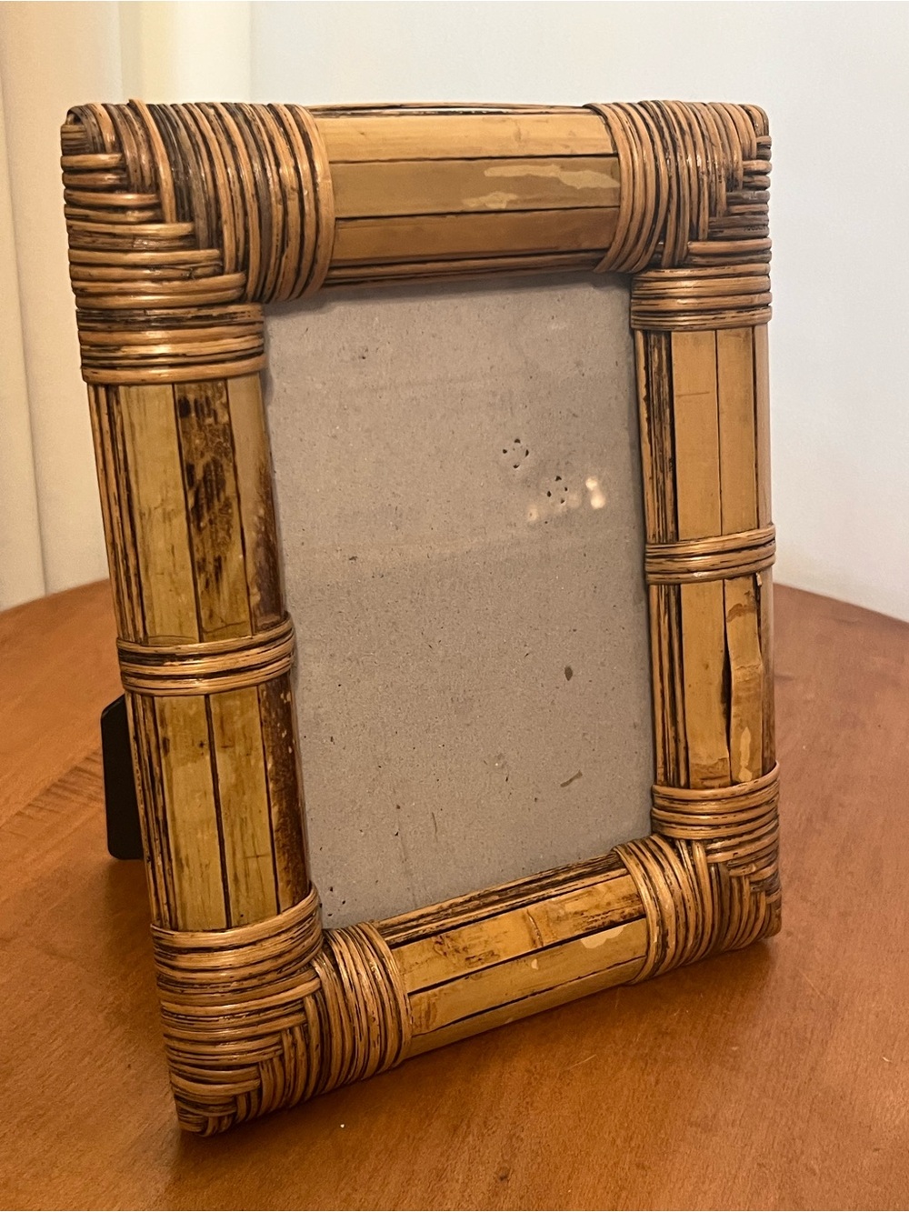 Vintage Woven Bamboo 5x7 Picture Frame 1970’s MCM
